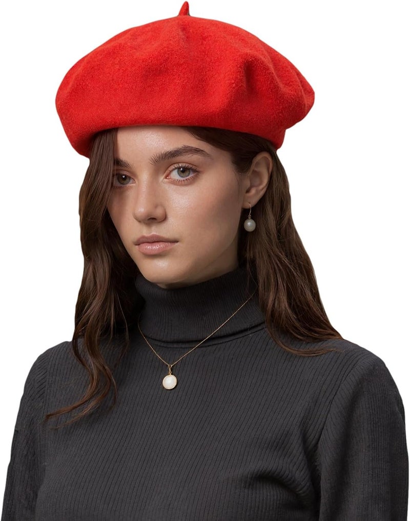 AURORAAEGIS French Beret Hats for Women - Classic Wool Beret Hats Soft Knit Winter Cloche for Daily Outfits - Image 1